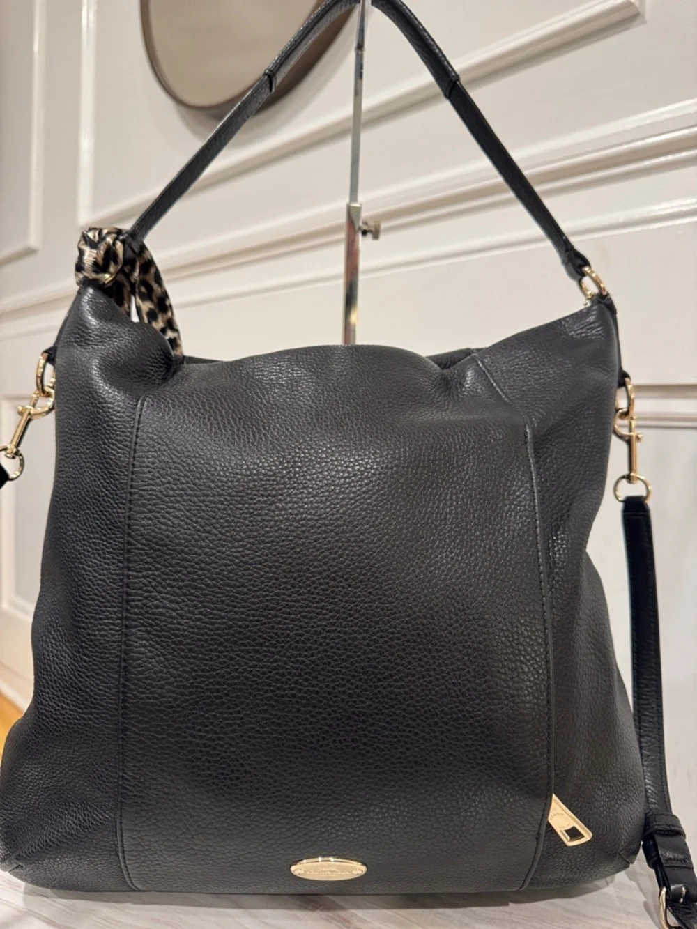 Coach Isabelle Black Pebbled Leather Shoulder Hobo Crossbody Bag - Picture 5 of 17